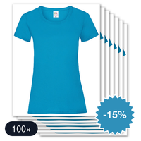 100 stuks Fruit of the Loom - Dames Valueweight T-shirt
