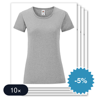 10 stuks Fruit Of The Loom - iconic Dames T-Shirt