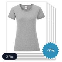 25 stuks Fruit Of The Loom - iconic Dames T-Shirt