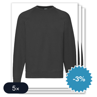 5 stuks Fruit of the Loom - Classic Raglan Sweater